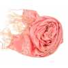 Echarpe en taffetas brodé vieux rose
