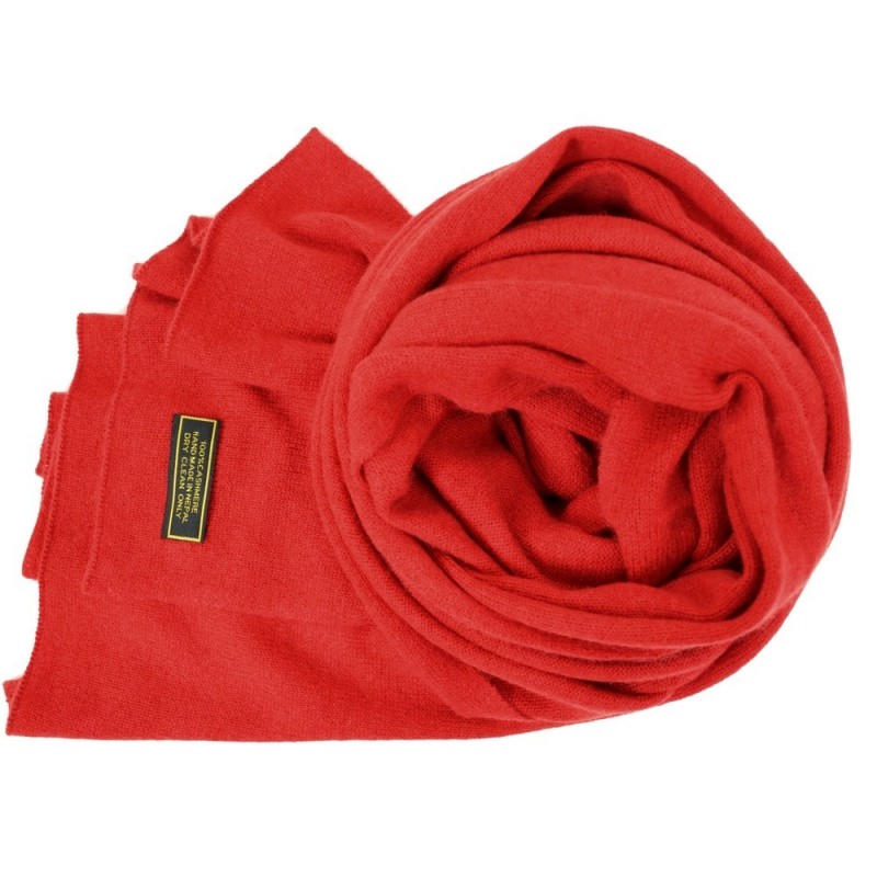 Echarpe en cachemire tricoté rouge