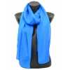 Echarpe mousseline de soie bleu