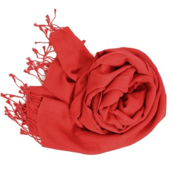 Grande étole 90X200 soie et cachemire rouge