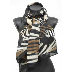 Grand cheche zebre marron
