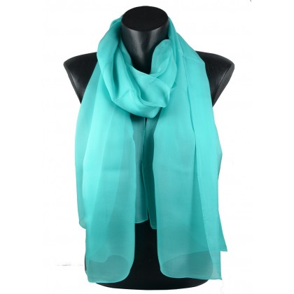 Echarpe mousseline de soie vert opaline