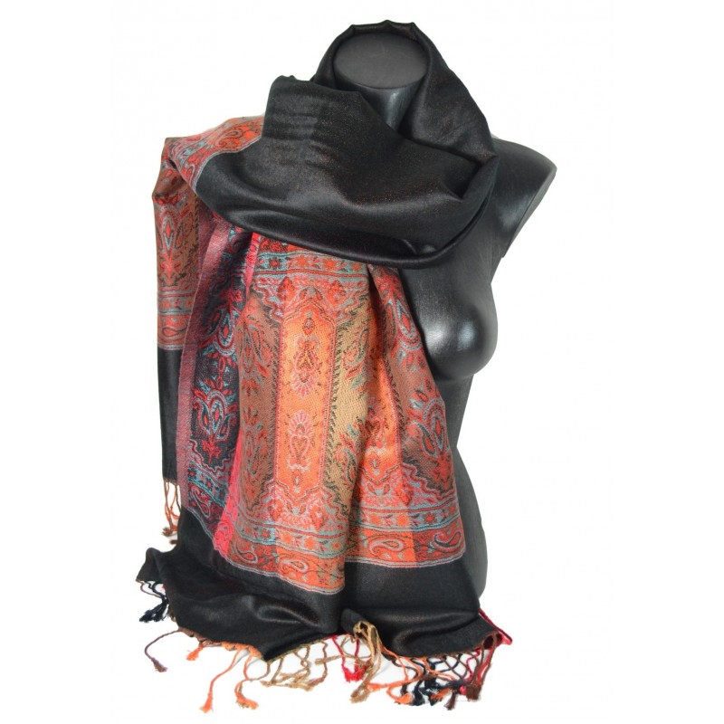 Etole style pashmina indien noir