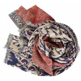 Pashmina mixte rouge et bleu