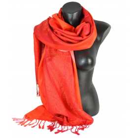 Pashmina rouge et orange