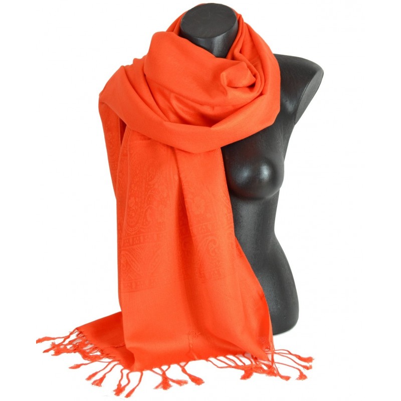 Pashmina laine orange