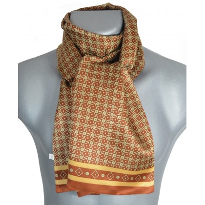 Foulard en soie homme marron
