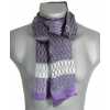 Foulard en soie homme violet et blanc à noeuds