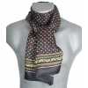 Foulard en soie homme noir jaune rouge