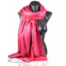 Pashmina en soie et viscose rose indien