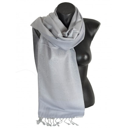 Pashmina laine gris-acier