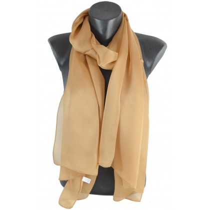 Echarpe mousseline de soie beige