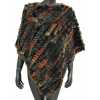 Poncho en lapin marron-orange