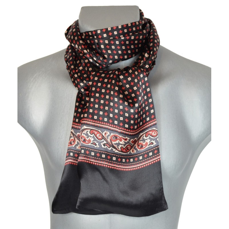 Foulard Homme élégant En Laine Et Soie - Couleur Noire - Occasion