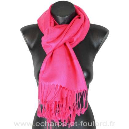 Echarpe pashmina viscose paisley fuchsia