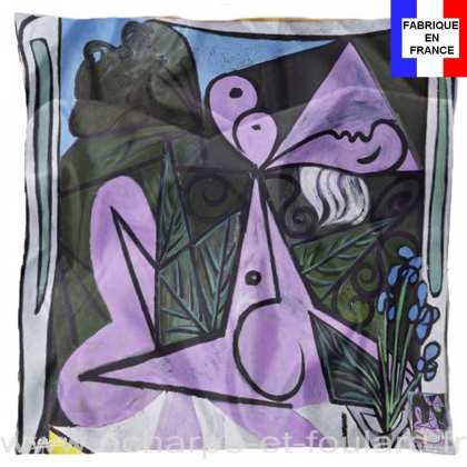 Foulard en soie Picasso, Nu au bouquet d'iris de au miroir