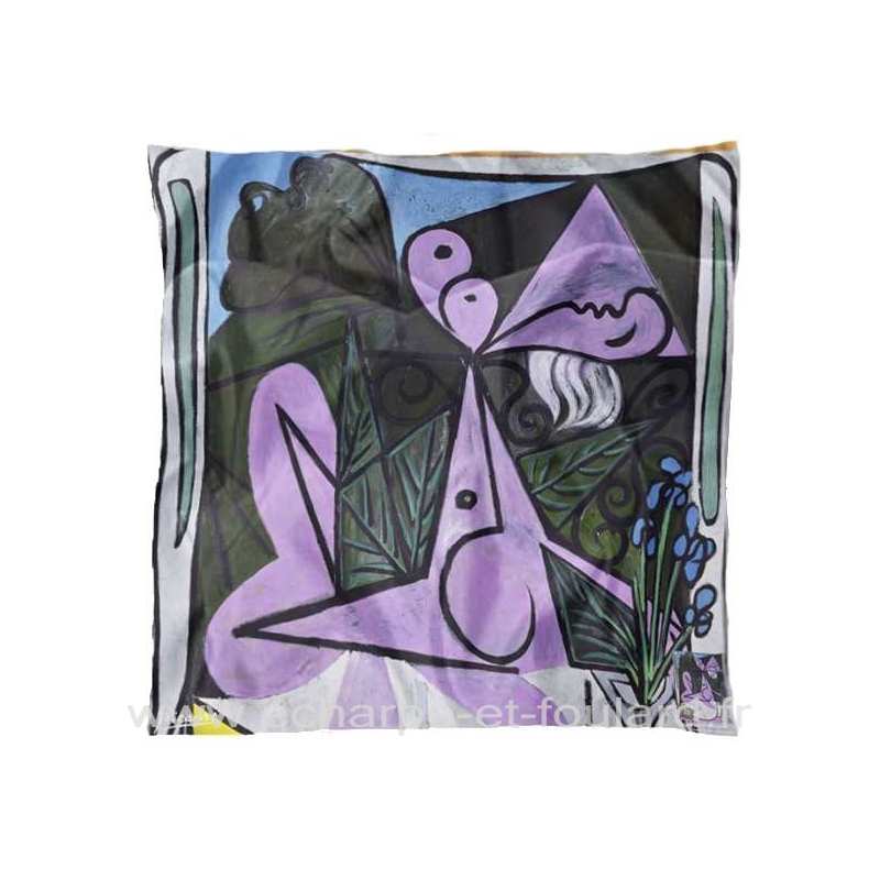 Foulard en soie Picasso, Nu au bouquet d'iris de au miroir