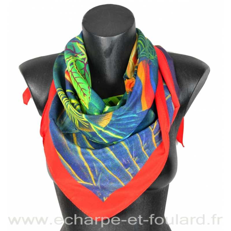 Foulard en soie Rousseau, La jungle