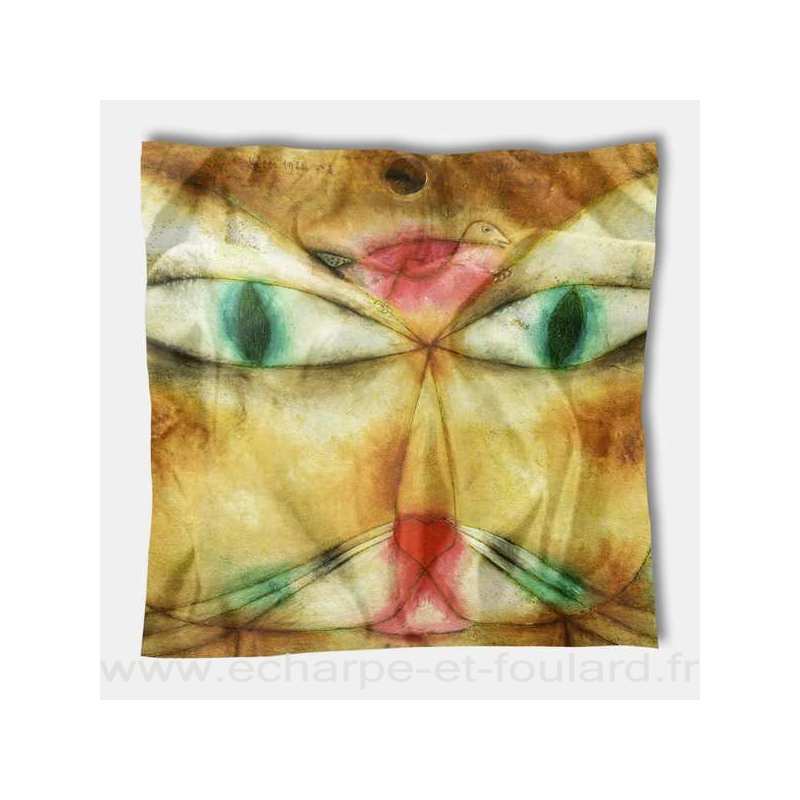 Foulard en soie Klee, Cat and Bird 1928