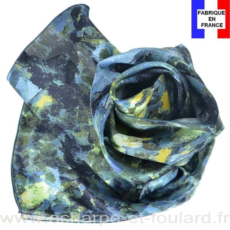 Echarpe soie Cézanne - Paysage Bleu