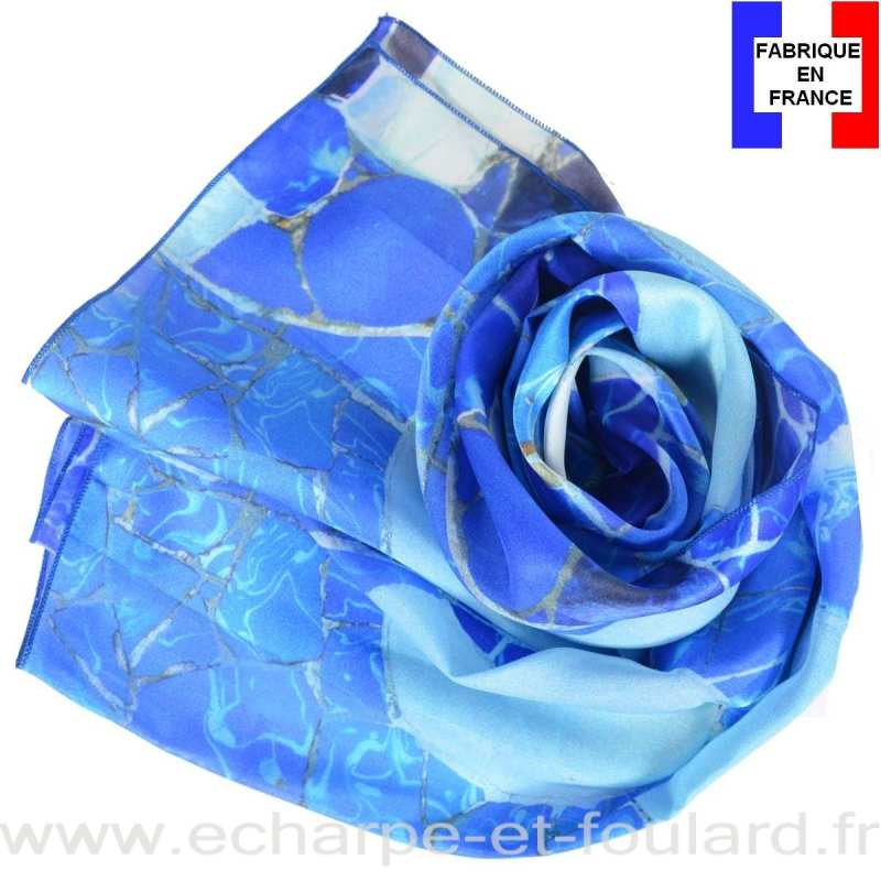 Echarpe soie Gaudi - Grand Bleu