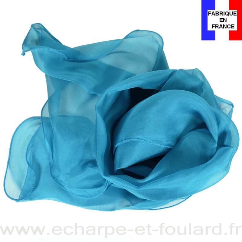 Foulard soie canard bords ondulés fabriqué en France