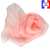 Foulard soie rose clair bords ondulés fabriqué en France