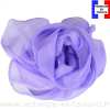 Foulard soie mauve bords ondulés fabriqué en France