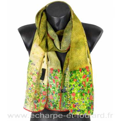 Echarpe crêpe de soie Le baiser Klimt