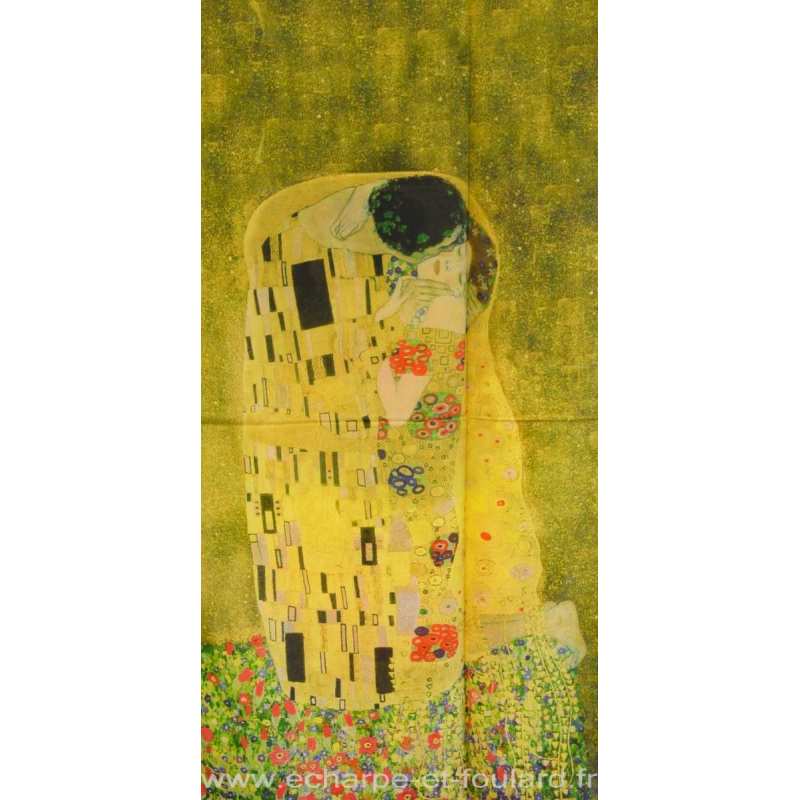 Echarpe crêpe de soie Le baiser Klimt