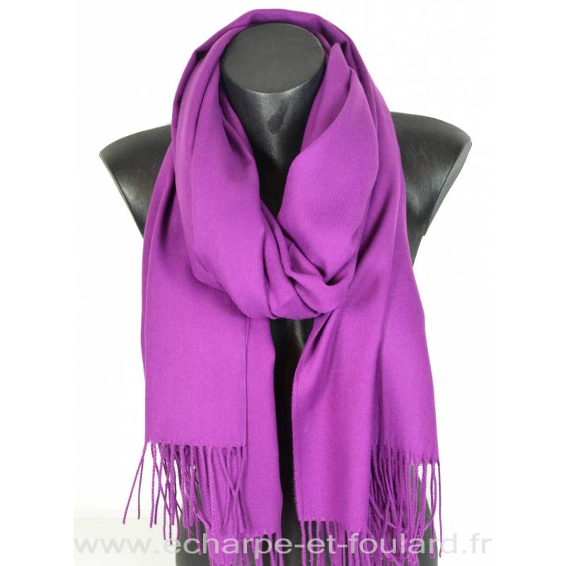 Echarpe très douce cachemire-laine violette