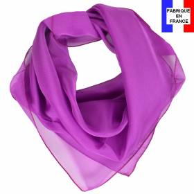 Carré mousseline magenta fabriqué en France