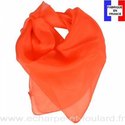 Carré mousseline orange fabriqué en France