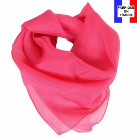 Carré mousseline rose fuchsia fabriqué en France