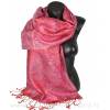 Etole en soie jacquard rouge et rose