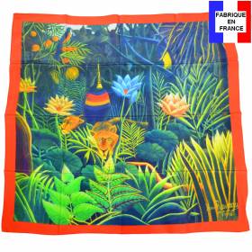 Foulard en soie Rousseau, La jungle