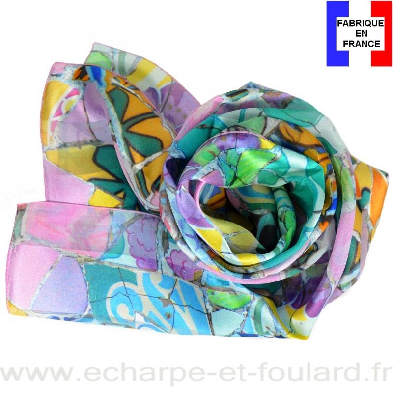 Echarpe soie Gaudi – Fleurs Mauresques