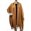 Grande étole 90X200 soie et cachemire camel foncé