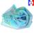 Foulard en soie bleue à fleurs fabriqué en France