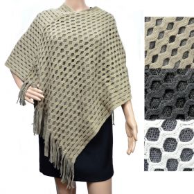 Poncho troué à franges