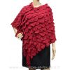 Poncho uni frou frou bordeaux
