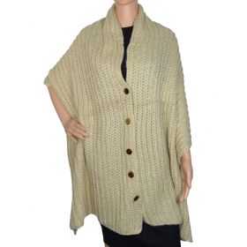 Echarpe poncho beige