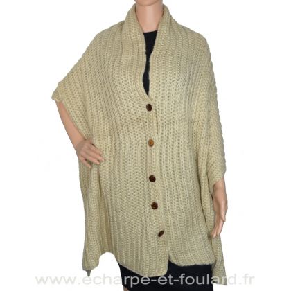 Echarpe poncho beige