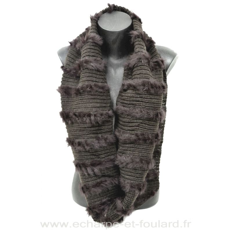 Snood tricot et lapin beige