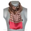 Foulard homme en soie damier bordeaux