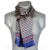Foulard homme en soie bleu et rouge
