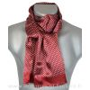 Foulard homme en soie bordeaux pois gris