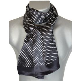 Foulard homme en soie noir pois blanc