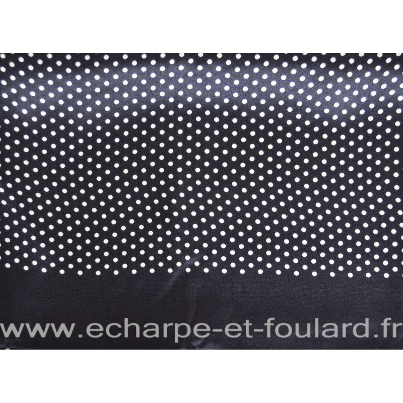 Foulard homme en soie noir pois blanc