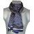 Foulard homme en soie cubes bleu